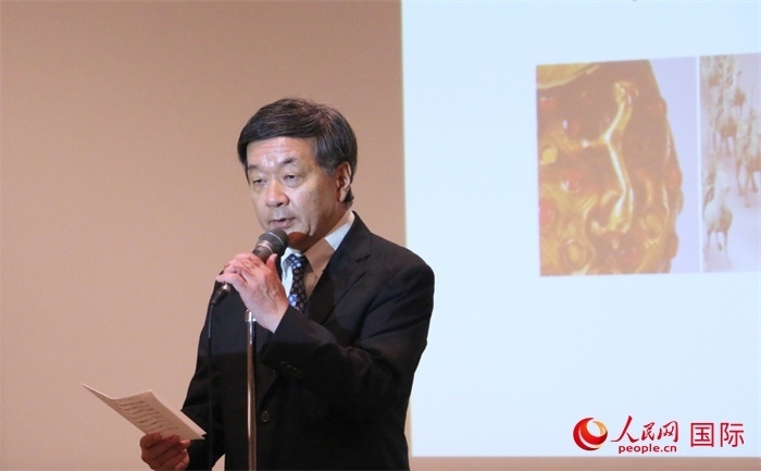 主辦方代表、富士美術(shù)館館長五木田聰致辭。（人民網(wǎng) 許可攝）