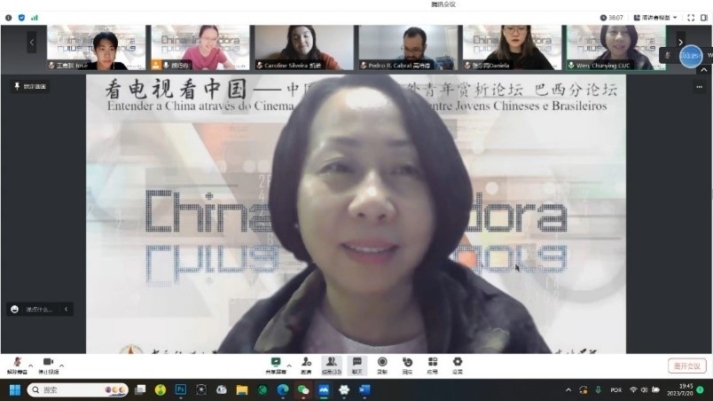 中國傳媒大學(xué)外國語言文化學(xué)院院長文春英教授。 論壇截圖