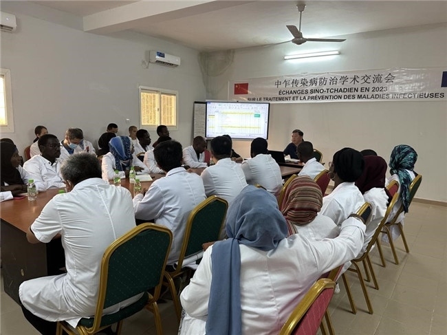 圖為學(xué)術(shù)交流會(huì)現(xiàn)場(chǎng)。中國(guó)援乍得醫(yī)療隊(duì)供圖