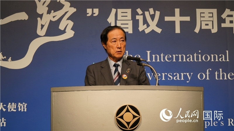 日本經(jīng)團(tuán)聯(lián)副會(huì)長佐藤康博發(fā)言。人民網(wǎng) 蔣曉辰攝