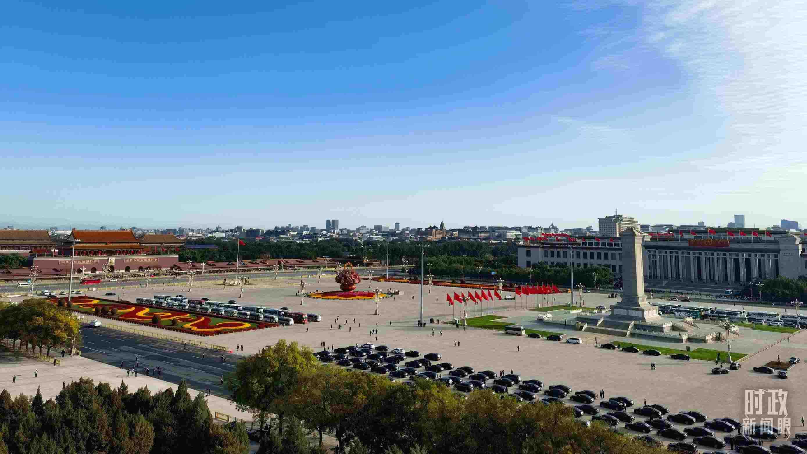 △18日的天安門廣場。（總臺央視記者周志國拍攝）