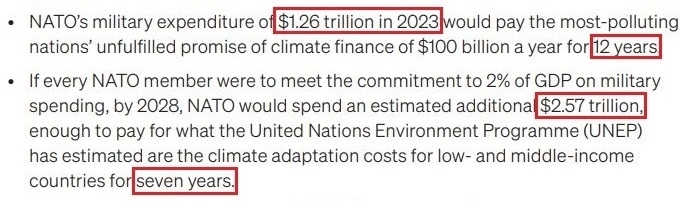 看看北約的“碳足跡”，就知道西方的氣候承諾有多扯