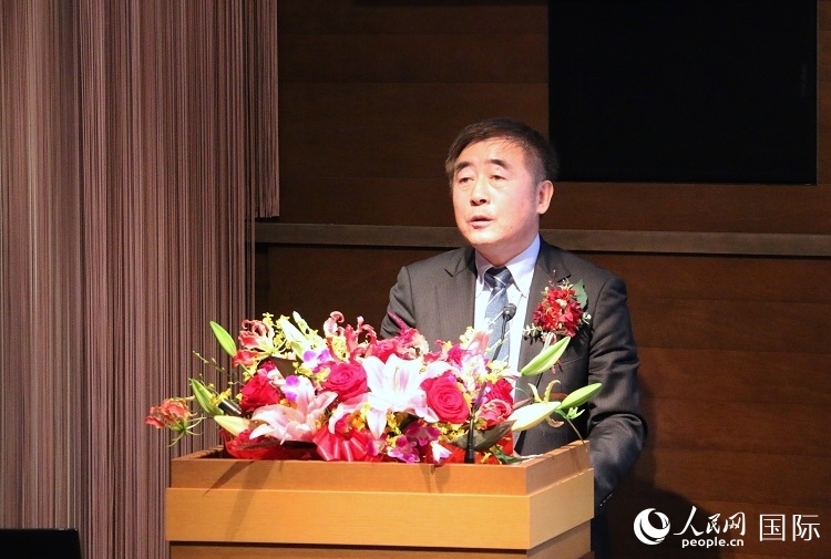 科盟會(huì)長(zhǎng)楊克儉發(fā)表致辭。人民網(wǎng) 許可攝