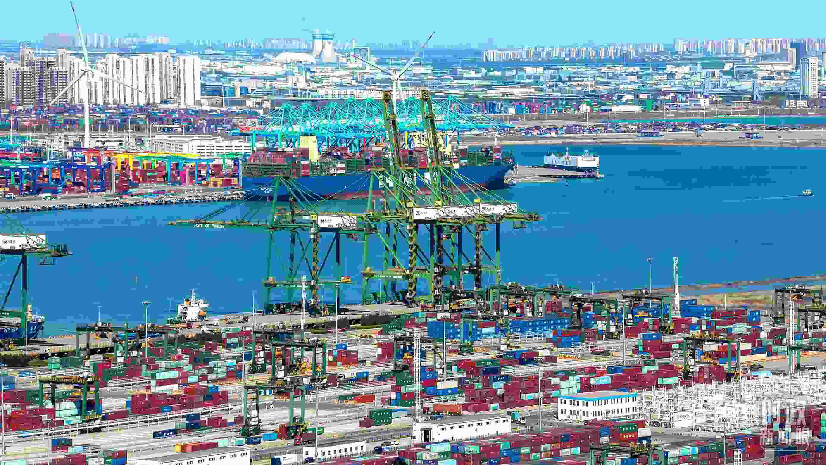 △俯瞰天津港。