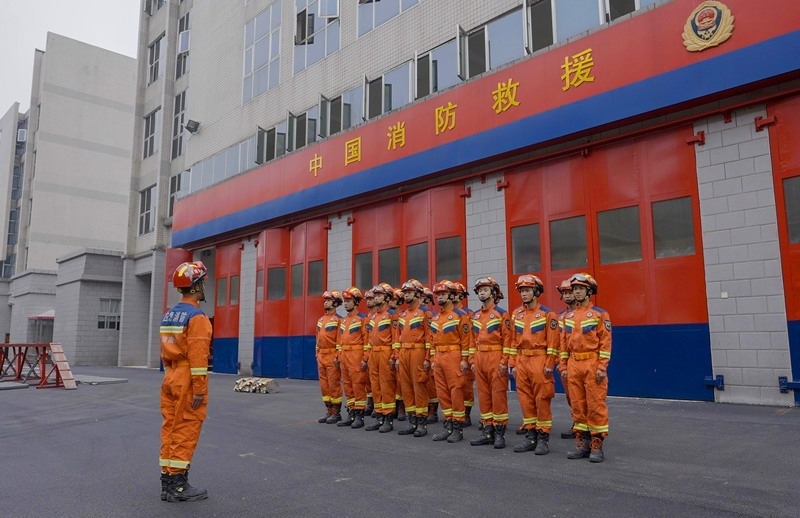 集結(jié)列隊。受訪者供圖