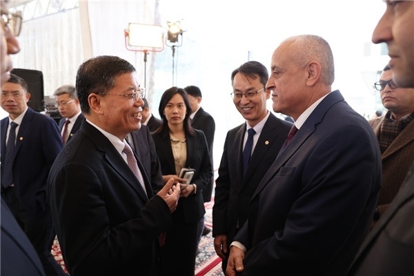 李永明同埃及住房部副部長會談交流。主辦方供圖
