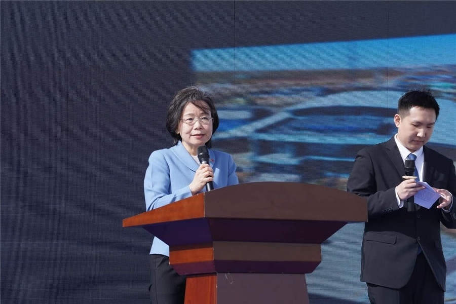 3月24日，沈敏娟大使致辭。駐蒙古使館供圖