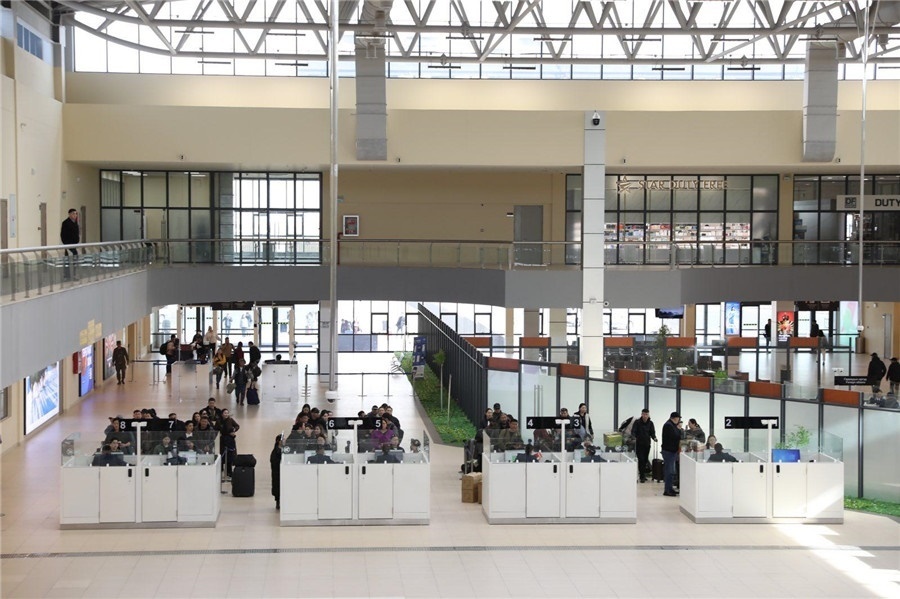 3月24日，扎門(mén)烏德口岸通關(guān)現(xiàn)場(chǎng)。駐蒙古使館供圖