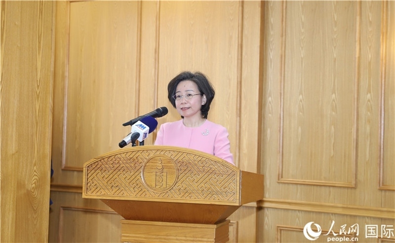 沈敏娟大使致辭。人民網(wǎng)記者 霍文攝