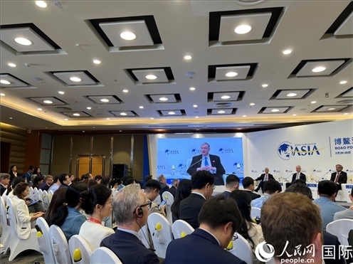 3月27日，博鰲亞洲論壇2024年年會“全球地緣政治展望”分論壇現(xiàn)場。人民網(wǎng) 艾里士攝
