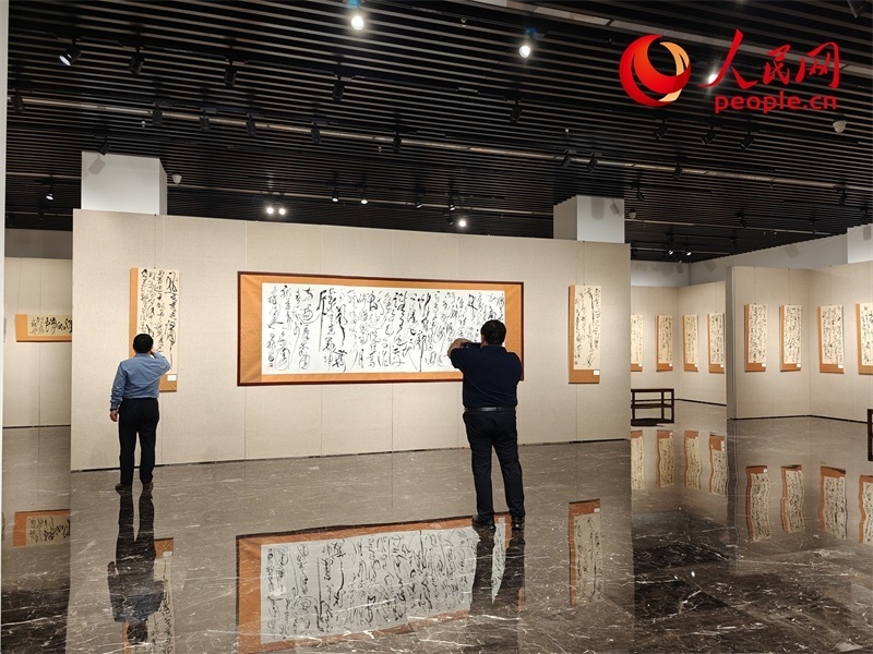 觀眾正在參觀展覽。人民網(wǎng)記者 韋衍行攝