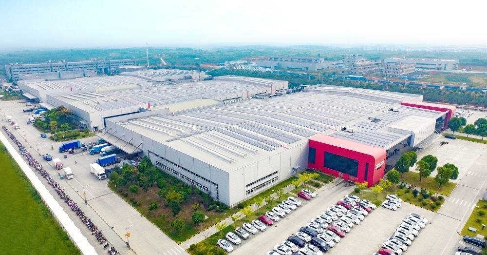 圖為德力西電氣蕪湖工廠（無(wú)人機(jī)照片）。（德力西集團(tuán)供圖）