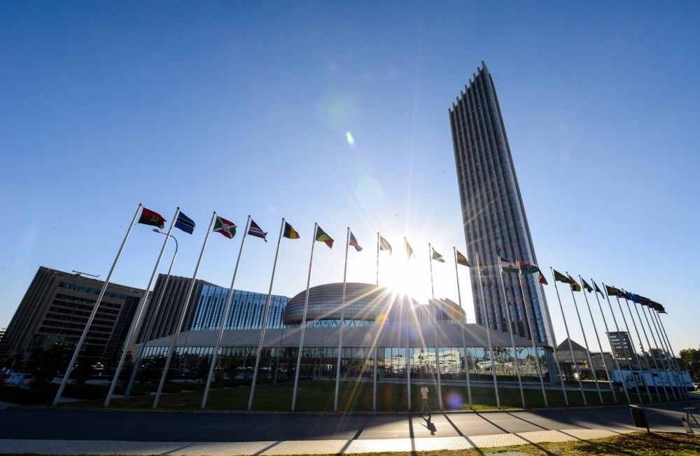 這是2015年1月28日在埃塞俄比亞首都亞的斯亞貝巴拍攝的中國政府無償援建的非盟總部所在地非盟會議中心。新華社記者 翟健嵐 攝