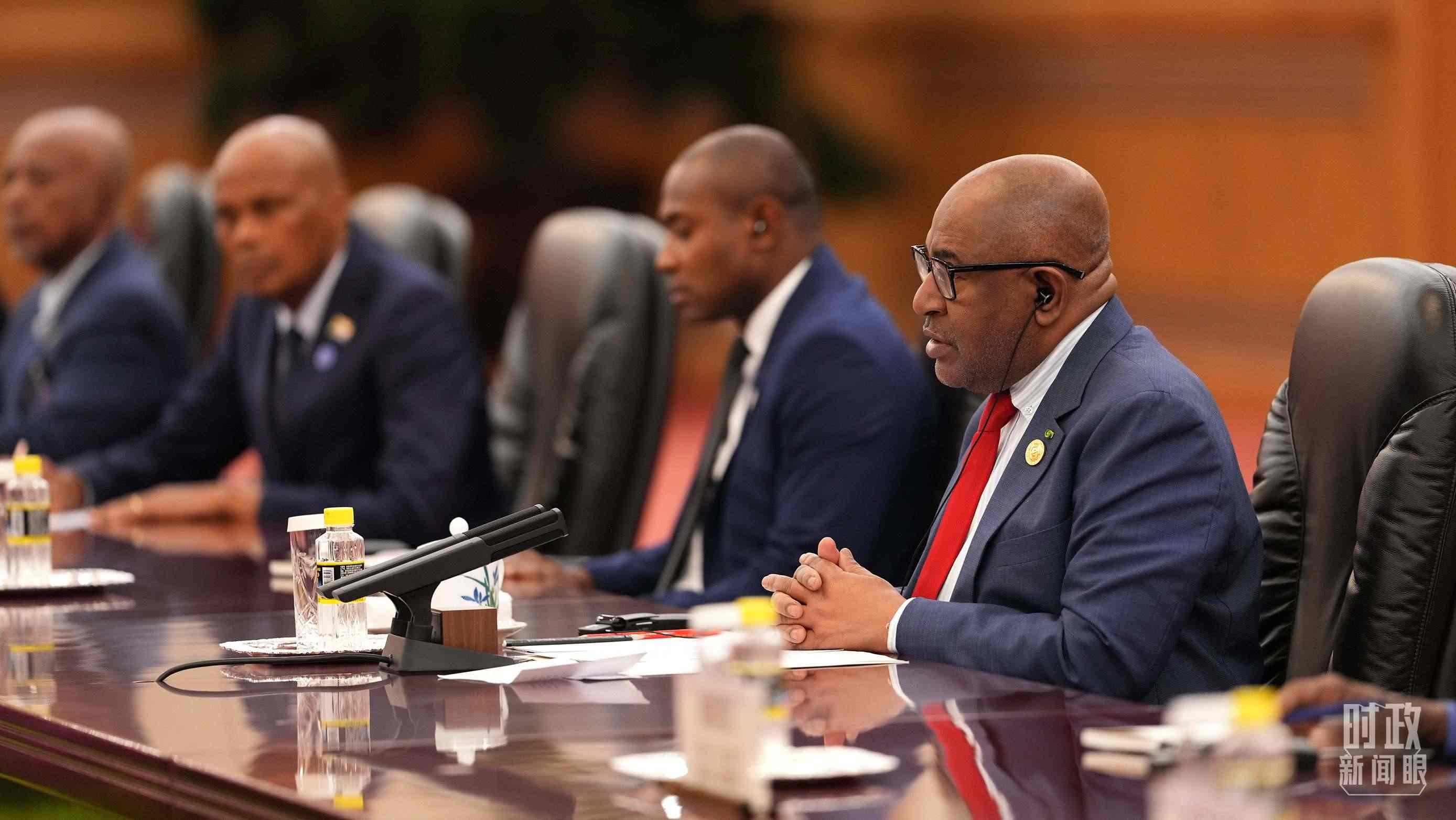 △科摩羅總統(tǒng)阿扎利。（總臺記者李晉拍攝）