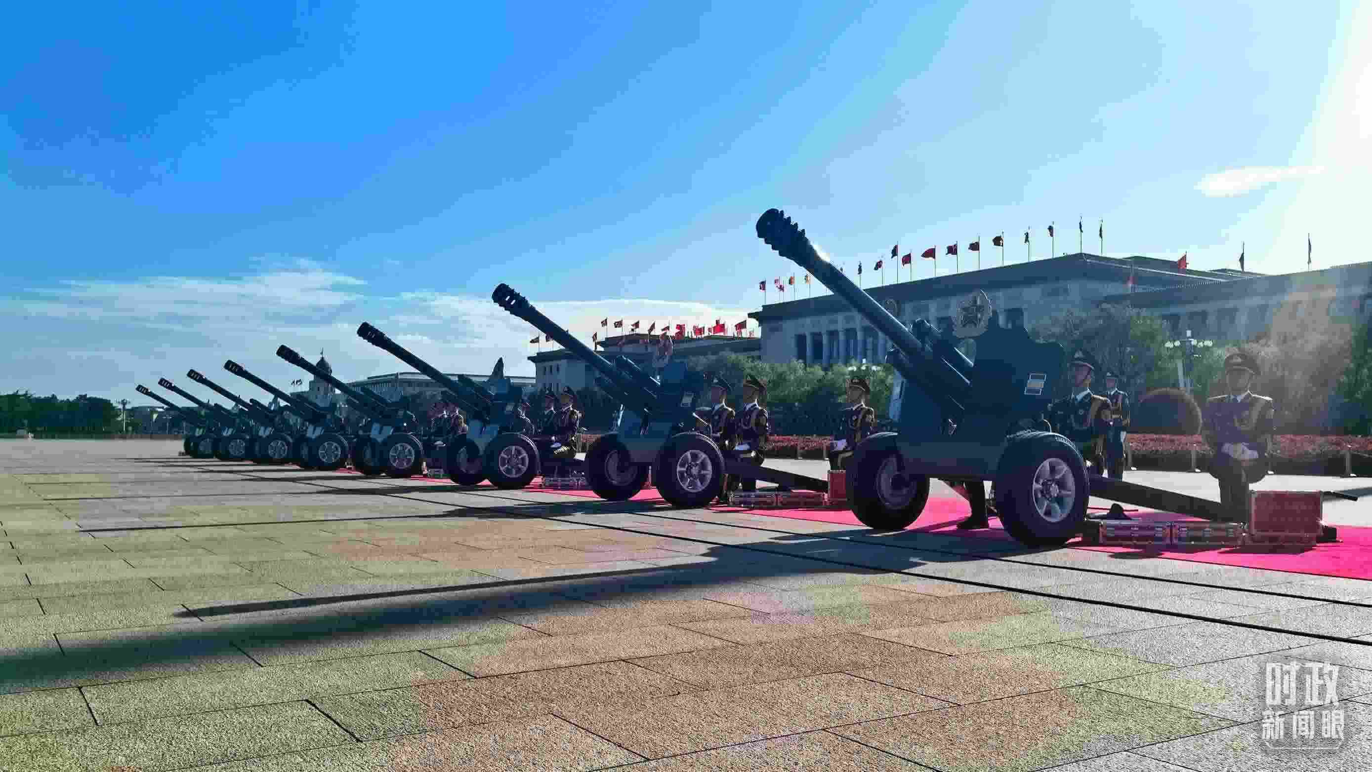 △天安門廣場的禮炮。（總臺央視記者王子杭拍攝）