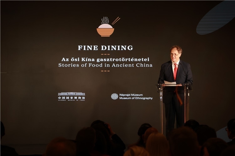 匈牙利文化和創(chuàng)新部副國務秘書喬鮑致辭。圖片由中國駐匈牙利大使館提供。