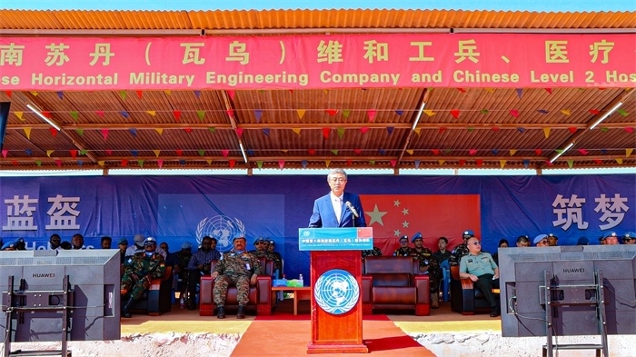 中國駐南蘇丹大使馬強發(fā)言。孫千攝