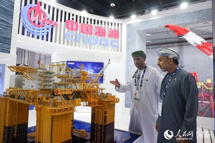 觀眾在中國海油展臺參觀。人民網(wǎng)記者 任皓宇攝