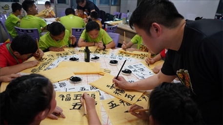 書法教學。主辦方供圖