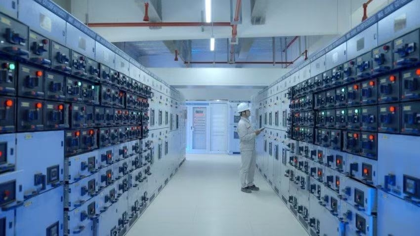 300兆瓦壓氣儲(chǔ)能示范工程低壓配電室。受訪者供圖