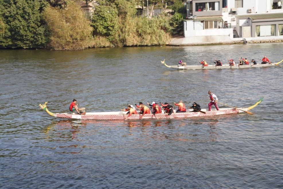 活動(dòng)現(xiàn)場(chǎng)龍舟競(jìng)技，共慶春節(jié)。開(kāi)羅中國(guó)文化中心供圖