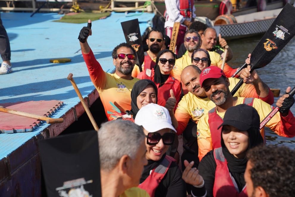 活動(dòng)現(xiàn)場(chǎng)龍舟競(jìng)技，共慶春節(jié)。開(kāi)羅中國(guó)文化中心供圖