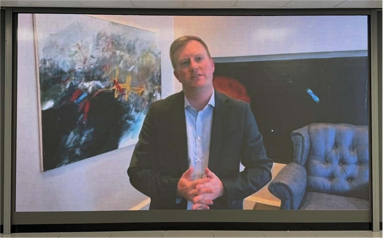 麥克弗森部長通過視頻表達對中南基建合作前景和未來了良好祝愿。中國銀行約翰內(nèi)斯堡分行供圖