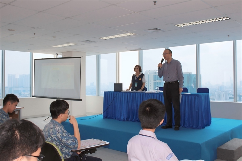 王思平參贊考前致辭。印尼雅加達(dá)華文教育協(xié)調(diào)機(jī)構(gòu)供圖