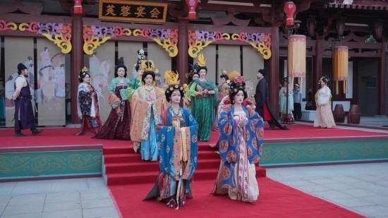 大唐芙蓉園舉辦的漢服展演活動。受訪者供圖