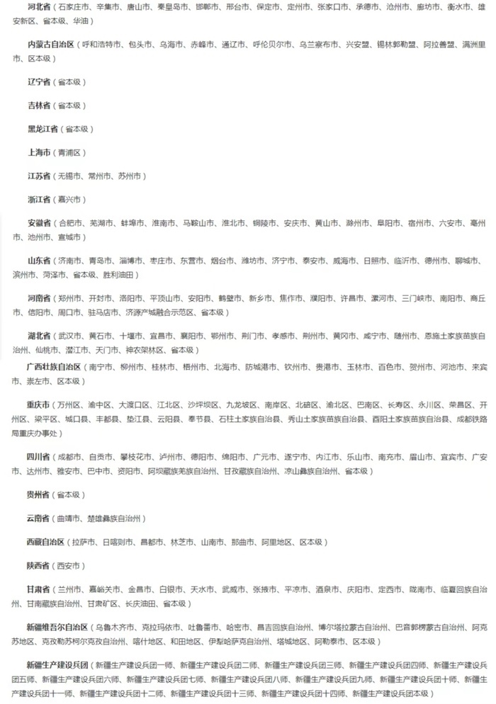 截至5月8日已開通醫(yī)保個(gè)賬跨省共濟(jì)的統(tǒng)籌區(qū)。（國(guó)家醫(yī)保局官網(wǎng)截圖）