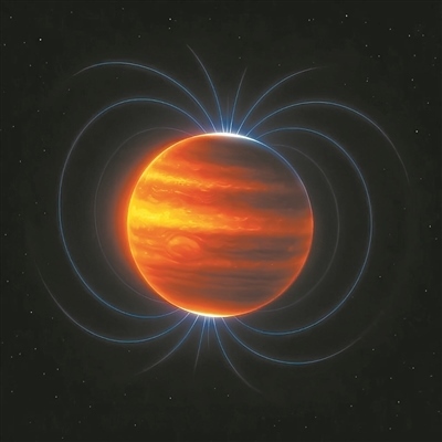 木星磁場(chǎng)（藝術(shù)圖）。圖片來(lái)源：物理學(xué)家組織網(wǎng)